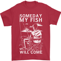 My Fish Will Come Funny Fishing Fisherman Mens T-Shirt 100% Cotton Red