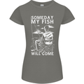 My Fish Will Come Funny Fishing Fisherman Womens Petite Cut T-Shirt Charcoal