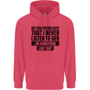 My Girlfriend Says I Never Funny Slogan Childrens Kids Hoodie Heliconia