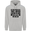 My Girlfriend Says I Never Funny Slogan Childrens Kids Hoodie Sports Grey