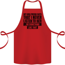 My Girlfriend Says I Never Funny Slogan Cotton Apron 100% Organic Red