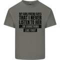 My Girlfriend Says I Never Funny Slogan Kids T-Shirt Childrens Charcoal