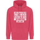 My Girlfriend Says I Never Listen Funny Childrens Kids Hoodie Heliconia