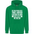 My Girlfriend Says I Never Listen Funny Childrens Kids Hoodie Irish Green