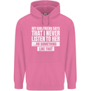 My Girlfriend Says I Never Listen Funny Mens 80% Cotton Hoodie Azelea