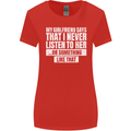 My Girlfriend Says I Never Listen Funny Womens Wider Cut T-Shirt Red