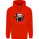My Grill My Rules Funny BBQ Childrens Kids Hoodie Bright Red