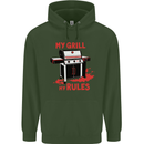 My Grill My Rules Funny BBQ Childrens Kids Hoodie Forest Green