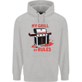 My Grill My Rules Funny BBQ Childrens Kids Hoodie Sports Grey
