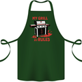 My Grill My Rules Funny BBQ Cotton Apron 100% Organic Forest Green
