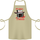 My Grill My Rules Funny BBQ Cotton Apron 100% Organic Khaki