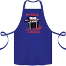 My Grill My Rules Funny BBQ Cotton Apron 100% Organic Royal Blue
