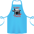 My Grill My Rules Funny BBQ Cotton Apron 100% Organic Turquoise