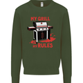 My Grill My Rules Funny BBQ Kids Sweatshirt Jumper Forest Green