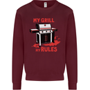 My Grill My Rules Funny BBQ Kids Sweatshirt Jumper Maroon