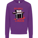 My Grill My Rules Funny BBQ Kids Sweatshirt Jumper Purple