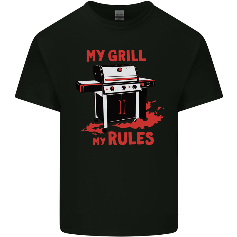 My Grill My Rules Funny BBQ Kids T-Shirt Childrens Black
