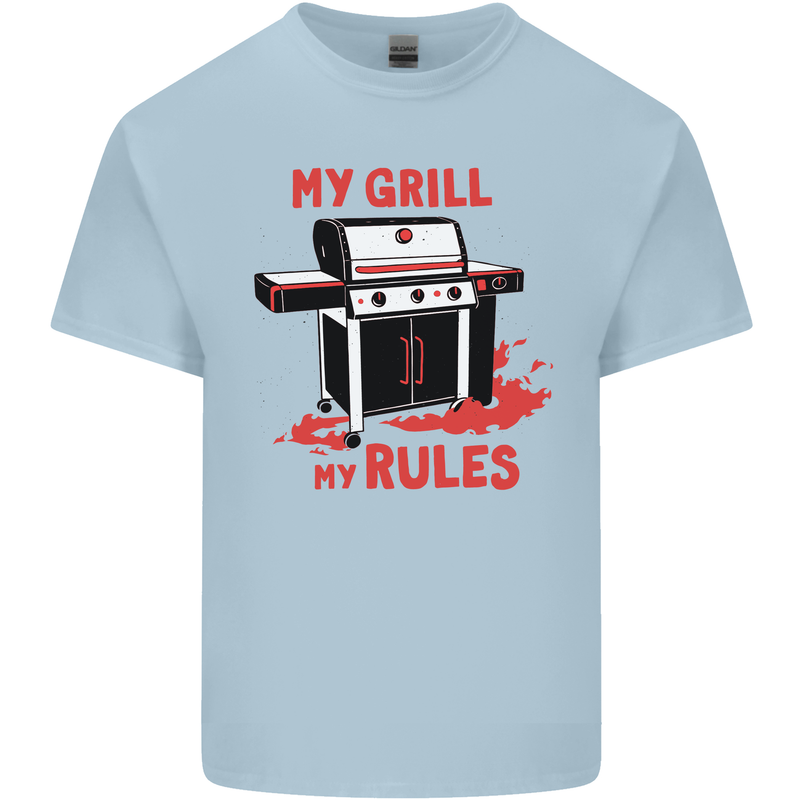 My Grill My Rules Funny BBQ Kids T-Shirt Childrens Light Blue
