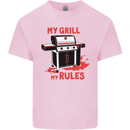 My Grill My Rules Funny BBQ Kids T-Shirt Childrens Light Pink
