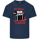 My Grill My Rules Funny BBQ Kids T-Shirt Childrens Navy Blue