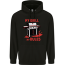 My Grill My Rules Funny BBQ Mens 80% Cotton Hoodie Black