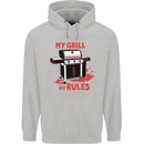 My Grill My Rules Funny BBQ Mens 80% Cotton Hoodie Sports Grey