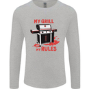 My Grill My Rules Funny BBQ Mens Long Sleeve T-Shirt Sports Grey