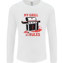 My Grill My Rules Funny BBQ Mens Long Sleeve T-Shirt White