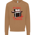 My Grill My Rules Funny BBQ Mens Sweatshirt Jumper Caramel Latte