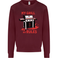 My Grill My Rules Funny BBQ Mens Sweatshirt Jumper Maroon