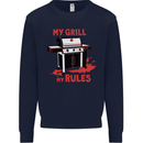 My Grill My Rules Funny BBQ Mens Sweatshirt Jumper Navy Blue
