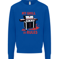 My Grill My Rules Funny BBQ Mens Sweatshirt Jumper Royal Blue