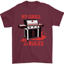 My Grill My Rules Funny BBQ Mens T-Shirt 100% Cotton Maroon