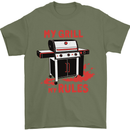 My Grill My Rules Funny BBQ Mens T-Shirt 100% Cotton Military Green