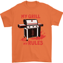 My Grill My Rules Funny BBQ Mens T-Shirt 100% Cotton Orange