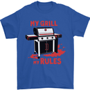 My Grill My Rules Funny BBQ Mens T-Shirt 100% Cotton Royal Blue