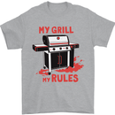 My Grill My Rules Funny BBQ Mens T-Shirt 100% Cotton Sports Grey