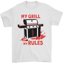My Grill My Rules Funny BBQ Mens T-Shirt 100% Cotton White