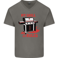 My Grill My Rules Funny BBQ Mens V-Neck Cotton T-Shirt Charcoal