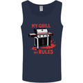 My Grill My Rules Funny BBQ Mens Vest Tank Top Navy Blue