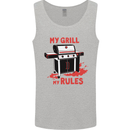 My Grill My Rules Funny BBQ Mens Vest Tank Top Sports Grey