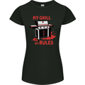 My Grill My Rules Funny BBQ Womens Petite Cut T-Shirt Black