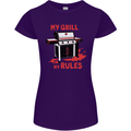 My Grill My Rules Funny BBQ Womens Petite Cut T-Shirt Purple