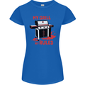 My Grill My Rules Funny BBQ Womens Petite Cut T-Shirt Royal Blue