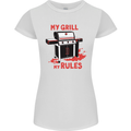 My Grill My Rules Funny BBQ Womens Petite Cut T-Shirt White