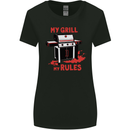 My Grill My Rules Funny BBQ Womens Wider Cut T-Shirt Black