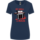 My Grill My Rules Funny BBQ Womens Wider Cut T-Shirt Navy Blue