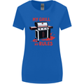My Grill My Rules Funny BBQ Womens Wider Cut T-Shirt Royal Blue