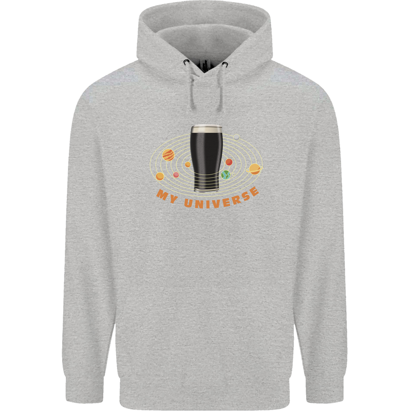 My Guiness Universe Mens 80% Cotton Hoodie Sports Grey