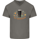 My Guiness Universe Mens V-Neck Cotton T-Shirt Charcoal